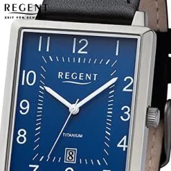 Regent Herren Armbanduhr Analog Lederarmband schwarz URF1274