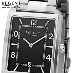 Regent Herren Armbanduhr Analog Metallarmband silber URF1292