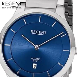 Regent Herren Armbanduhr Analog Metallarmband silber URF1345