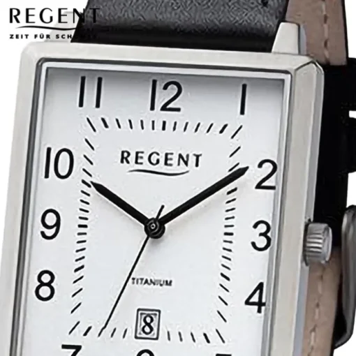 Regent Herren Armbanduhr Analog Lederarmband schwarz URF1272
