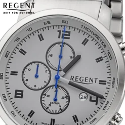 Regent Herren Armbanduhr Analog GM-2111 Quarz-Uhr Metallband silber URGM2111