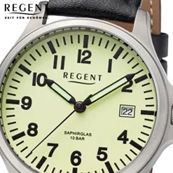 Regent Herren Armbanduhr Analog Lederarmband schwarz UR1092569
