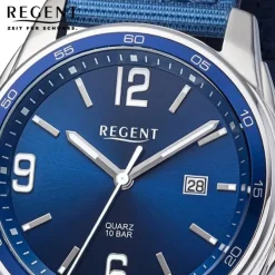 Regent Herren Armbanduhr Analog Textilarmband blau URBA644