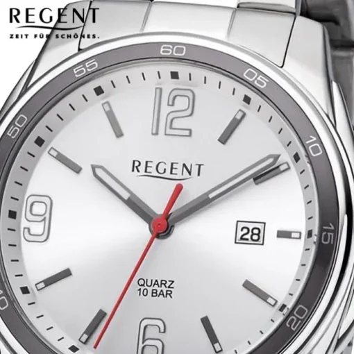 Regent Herren Armbanduhr Analog Metallarmband silber URBA647