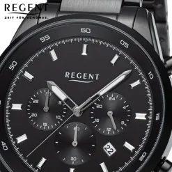Regent Herren Armbanduhr Analog Metallarmband schwarz URBA757