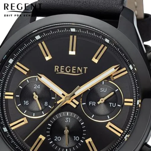 Regent Herren Armbanduhr Analog Lederarmband schwarz URBA768