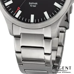 Regent Herren Armbanduhr Analog Metallarmband silber URBA794