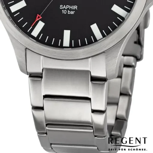 Regent Herren Armbanduhr Analog Metallarmband silber URBA794