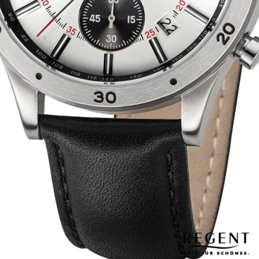 Regent Herren Armbanduhr Analog Lederarmband schwarz URBA821