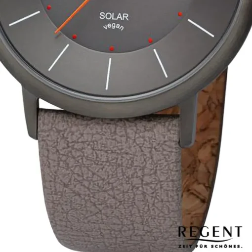 Regent Herren Armbanduhr Analog Lederarmband dunkelbraun URBA723