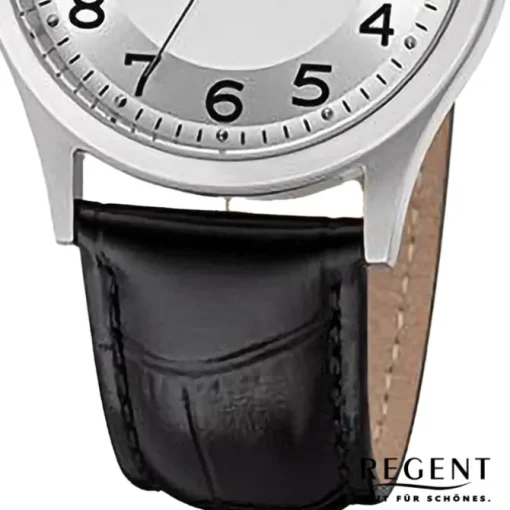 Regent Herren Armbanduhr Analog Lederarmband schwarz URF1260
