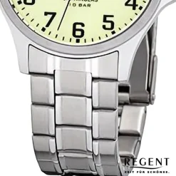 Regent Herren Armbanduhr Analog Metallarmband silber URF1280