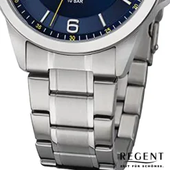 Regent Herren Armbanduhr Analog Metallarmband silber URF1287