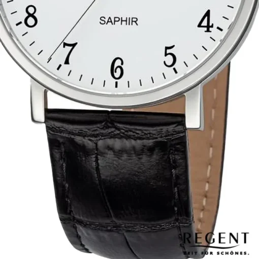 Regent Herren Armbanduhr Analog Lederarmband schwarz URF1423