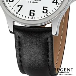 Regent Herren Armbanduhr Analog Lederarmband schwarz URF1432
