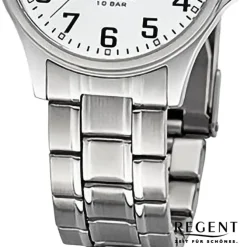 Regent Herren Armbanduhr Analog Metallarmband silber URF1434