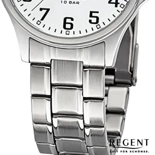 Regent Herren Armbanduhr Analog Metallarmband silber URF1434