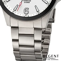 Regent Herren Armbanduhr Analog Titanarmband grau URF1444