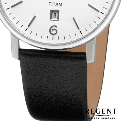 Regent Herren Armbanduhr Analog Lederarmband schwarz URF1449