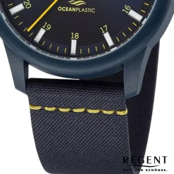 Regent Herren Armbanduhr Analog Nylonarmband dunkelblau gelb URBA731
