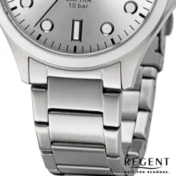 Regent Herren Armbanduhr Analog Metallarmband silber URF1452