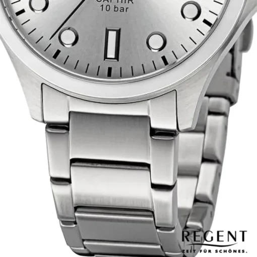 Regent Herren Armbanduhr Analog Metallarmband silber URF1452