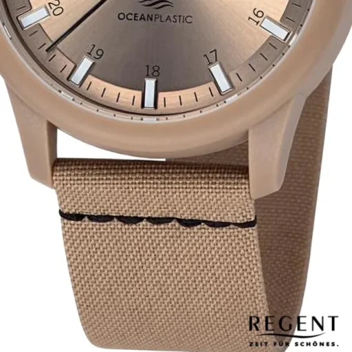 Regent Herren Armbanduhr Analog Nylonarmband braun schwarz URBA732