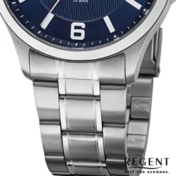 Regent Herren Armbanduhr Analog Metallarmband silber URF1526
