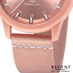 Regent Herren Armbanduhr Analog Nylonarmband rosa weiß URBA733
