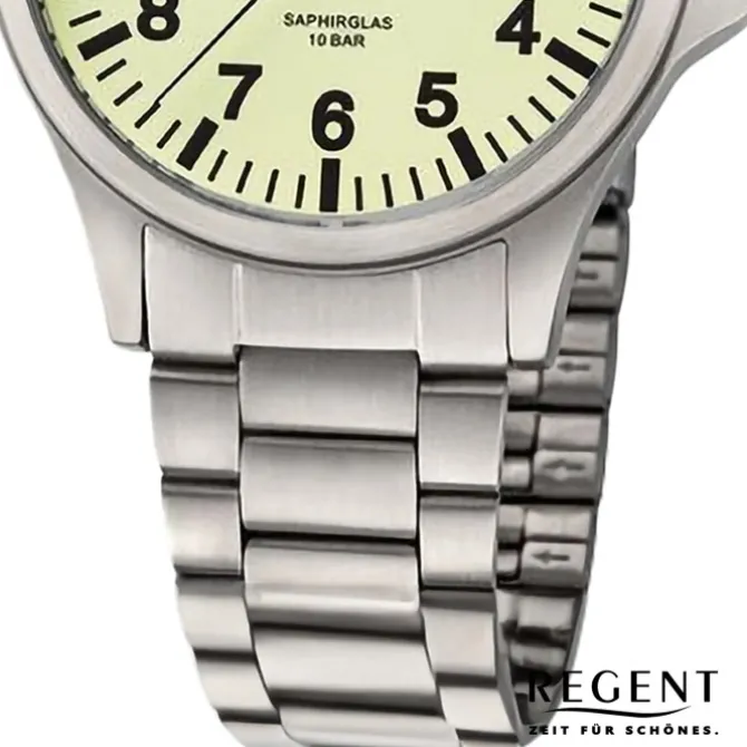Regent Herren Armbanduhr Analog Metallarmband silber UR1192572