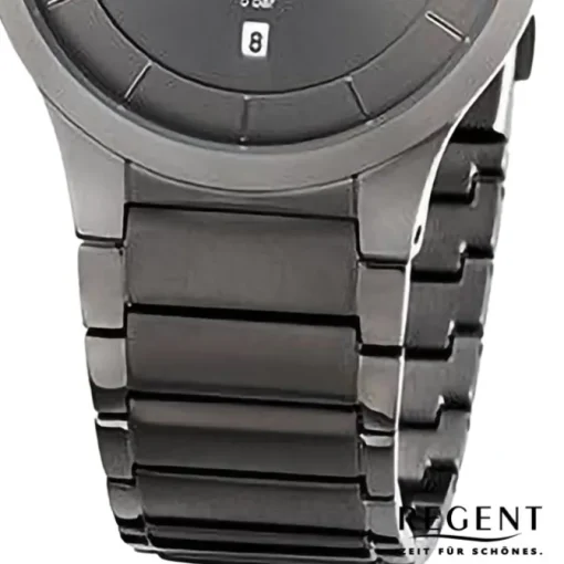 Regent Herren Armbanduhr Analog Metallarmband dunkelgrau URF1346