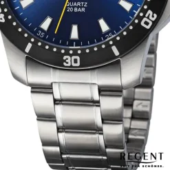 Regent Herren Armbanduhr Analog Metallarmband silber URBA753