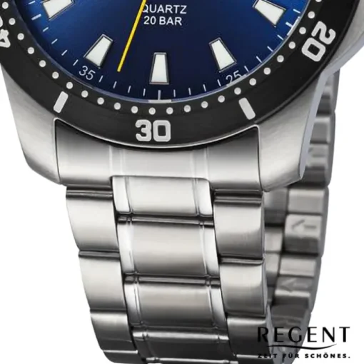 Regent Herren Armbanduhr Analog Metallarmband silber URBA753