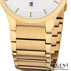 Regent Herren Armbanduhr Analog Metallarmband gold URF1347