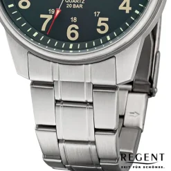 Regent Herren Armbanduhr Analog Metallarmband silber URF1445