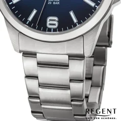 Regent Herren Armbanduhr Analog Metallarmband silber URF1528