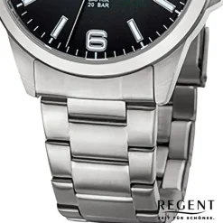 Regent Herren Armbanduhr Analog Metallarmband silber URF1529