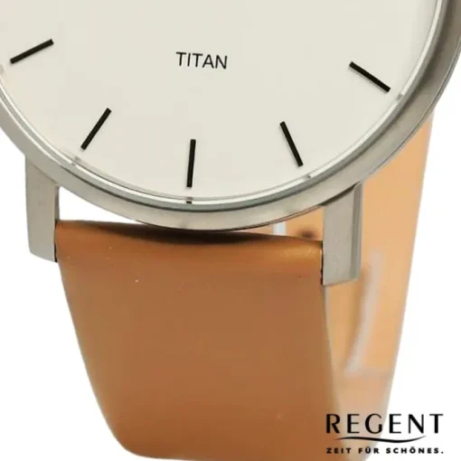 Regent Herren Armbanduhr Analog Lederarmband hellbraun UR1094068