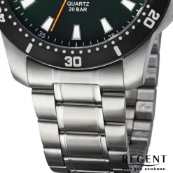 Regent Herren Armbanduhr Analog Metallarmband silber URBA754