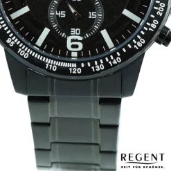 Regent Herren Armbanduhr Chronograph Metallarmband dunkelgrau UR1152509