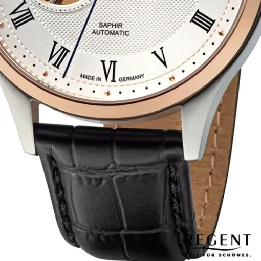 Regent Herren Armbanduhr Analog Lederarmband schwarz URGM2217