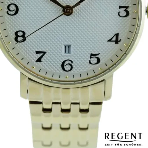 Regent Herren Armbanduhr Analog Metallarmband hellgold UR1012510