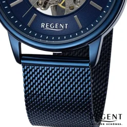 Regent Herren Armbanduhr Analog Metallarmband blau URF1396