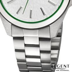 Regent Herren Armbanduhr Analog Metallarmband silber URBA814
