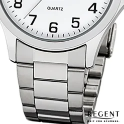 Regent Herren Armbanduhr Analog 1152412 Quarz-Uhr Metall silber UR1152412