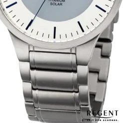 Regent Herren Armbanduhr Analog Metallarmband silber URBA708