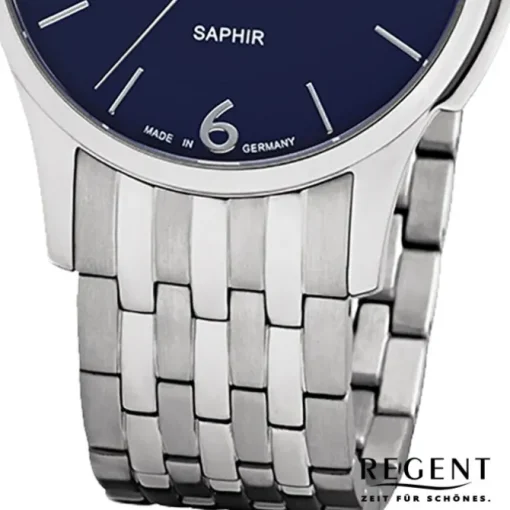Regent Herren Armbanduhr Analog GM-1616 Quarz-Uhr Metall silber URGM1616