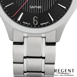 Regent Herren Armbanduhr Analog GM-1632 Quarz-Uhr Metall silber URGM1632