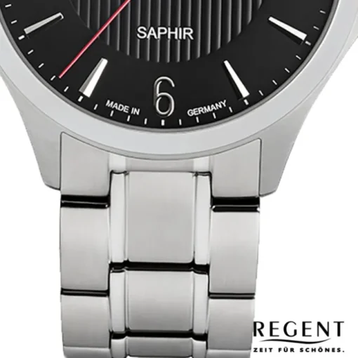 Regent Herren Armbanduhr Analog GM-1632 Quarz-Uhr Metall silber URGM1632