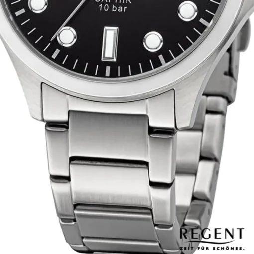 Regent Herren Armbanduhr Analog Metallarmband silber URF1453
